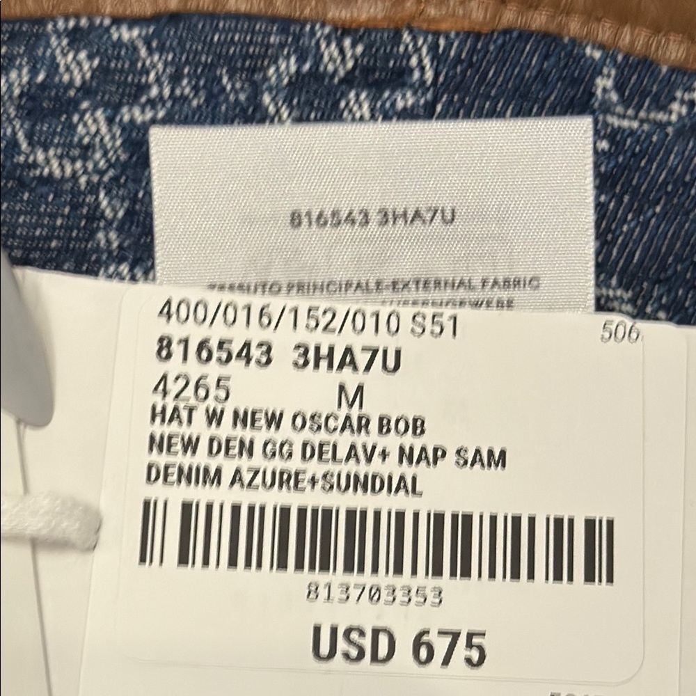 Gucci Denim and Tan Monogram Bucket Hat size M brand new tags 100%  authentic - Picture 13 of 17